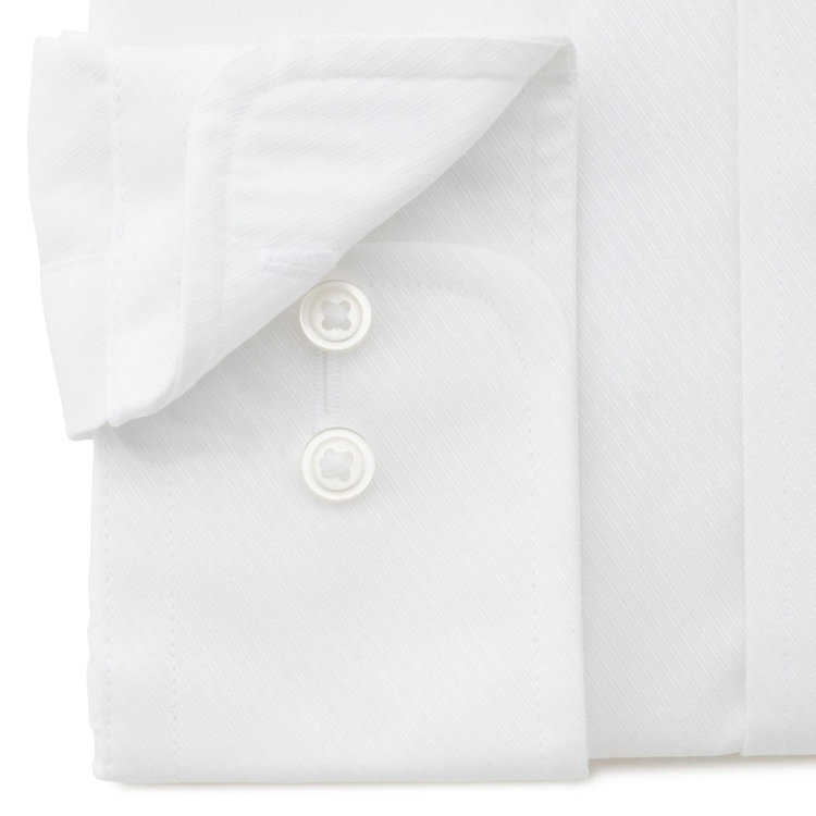 KONAKA　アウトレット 【WEB限定/OUTLET/汚れ・キズ等有】 【DUKEMORGAN】【形態安定】ワイドカラーワイシャツ/ホワイト×ドビーツイル 白