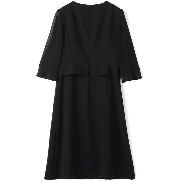 ソノタ（KONAKA用） 【BIEN BELLE】【年間】【ストレッチ】ノーカラーサテン使いアンサンブルレディースフォーマル 黒