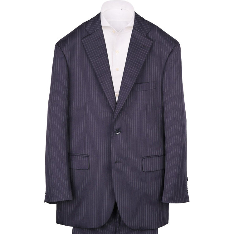 トゥルートップ 【TRUE TOP】【秋冬】2釦シングルスーツ 1タック/ネイビー×ストライプ ネイビー系(紺)