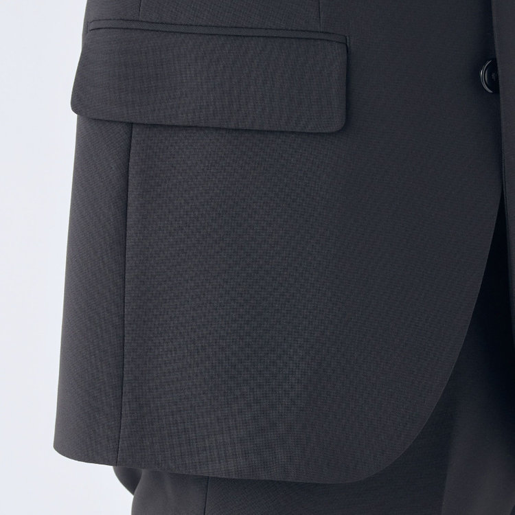 ハイスペックモーション 【HIGH SPEC MOTION】【年間】2釦シングルスーツ 0タック/ブラック/ウォシャブル/※裾上げ必要 黒