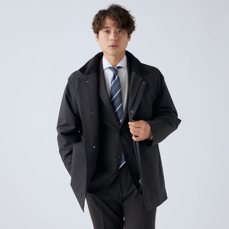 ソノタ（KONAKA用） 【レギュラーフィット】【撥水加工】【秋冬】スタンドカラーコート/ブラック 黒