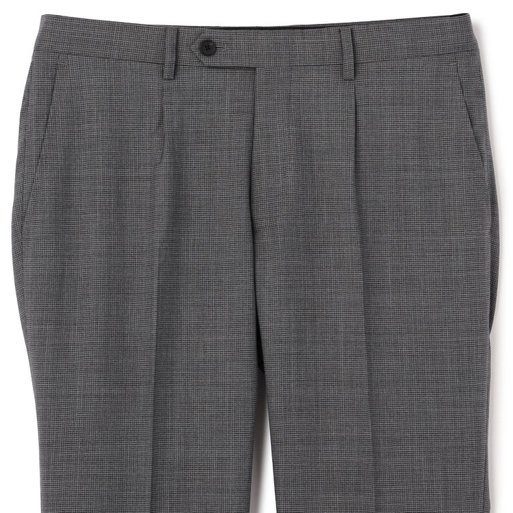 ＪＰ コンフォート 【JOHN PEARSE comfort】【春夏】2釦シングルスーツ ショートタック/グレー×チェック/REAL GRAY/NEW ZEALAND WOOL/SustainaBee Wool/※裾上げ必要 グレー中間