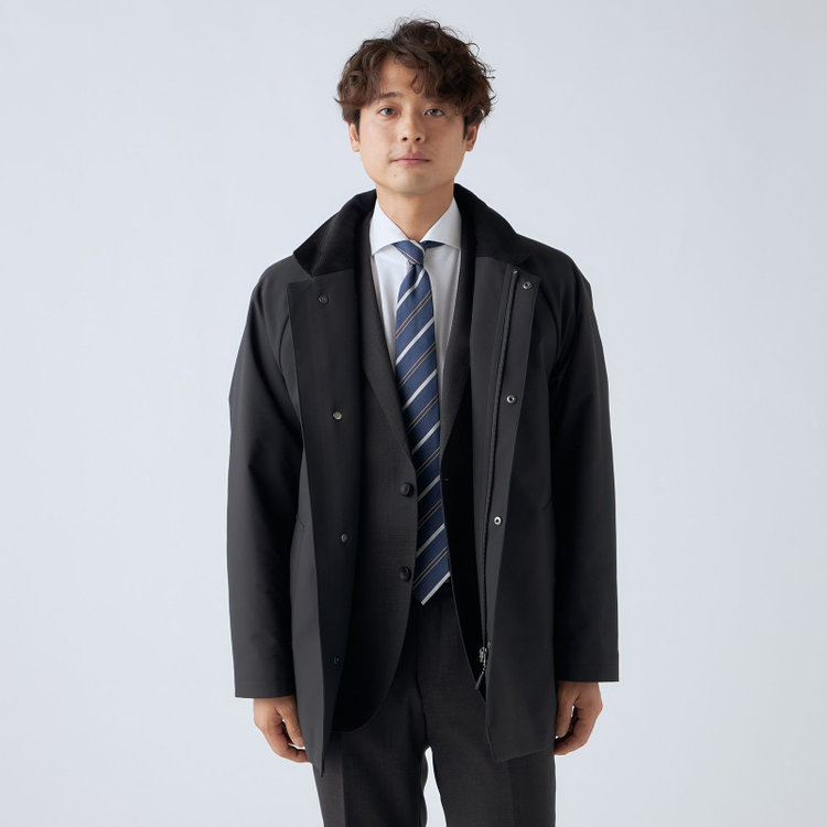 ソノタ（KONAKA用） 【レギュラーフィット】【撥水加工】【秋冬】スタンドカラーコート/ブラック 黒