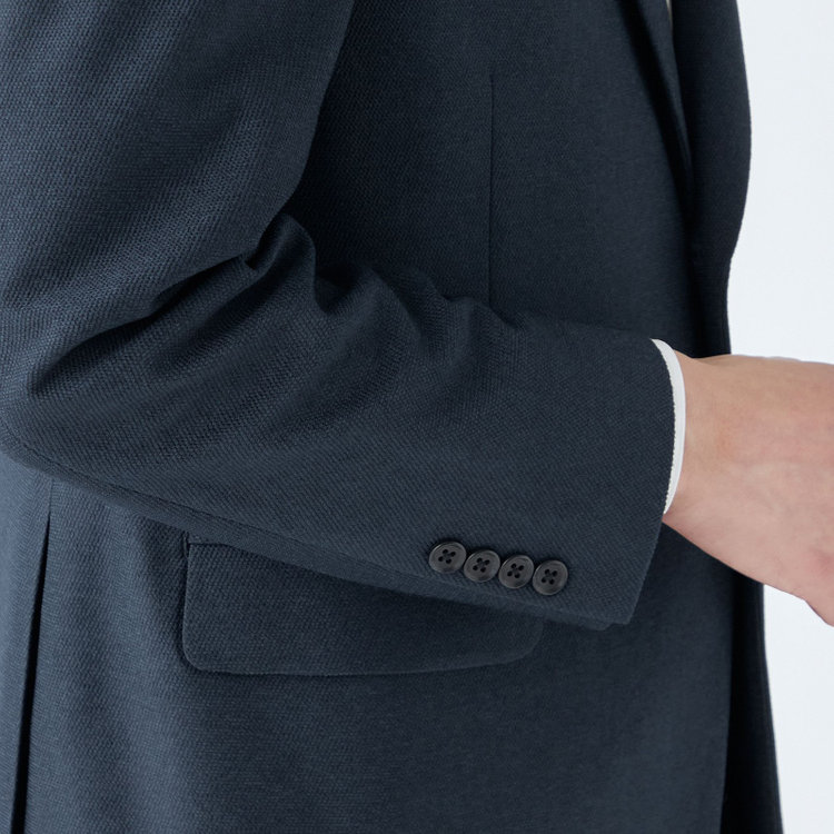 ハイスペックモーション 【HIGH SPEC MOTION】【秋冬】ポリエステル2釦シングルジャケット/ネイビー/ウォシャブルシャブル 紺濃色