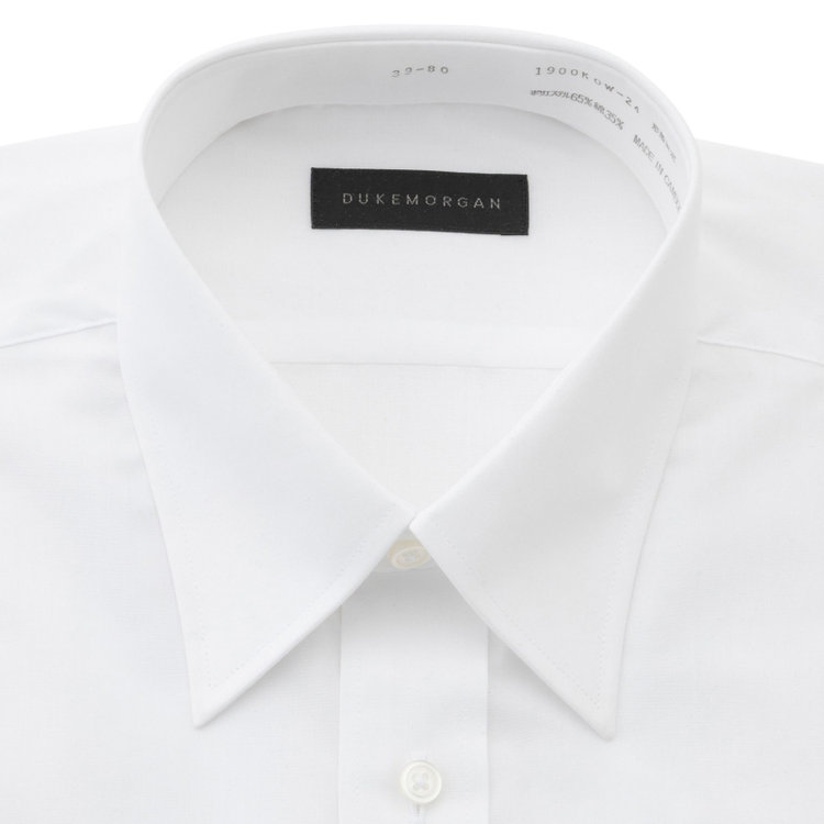 KONAKA　アウトレット 【WEB限定/OUTLET/汚れ・キズ等有】【DUKEMORGAN】【形態安定】レギュラーカラーワイシャツ/ホワイト×ブロード 白