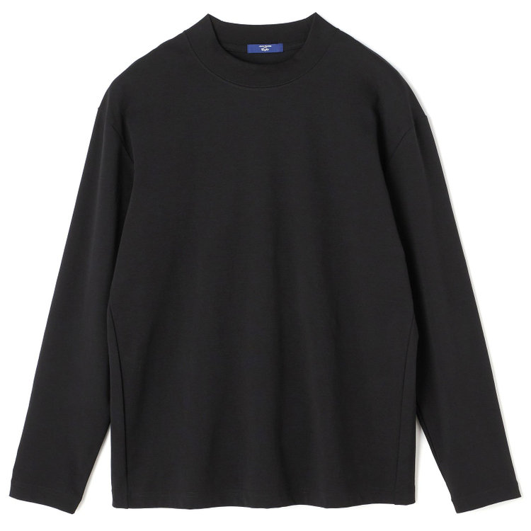 ジョンピアース 【JOHN PEARSE comfort navy】モックネックロングTシャツ/ブラック/「吸汗速乾」「接触冷感」「UV加工」 黒
