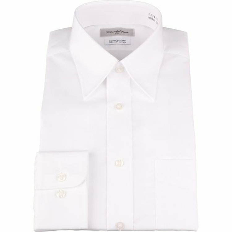 KONAKA　アウトレット 【WEB限定/OUTLET/汚れ・キズ等有】【Donato Vinci Italy】【形態安定】レギュラーカラードレスワイシャツ/ホワイト×ソリッド ホワイト系(白)