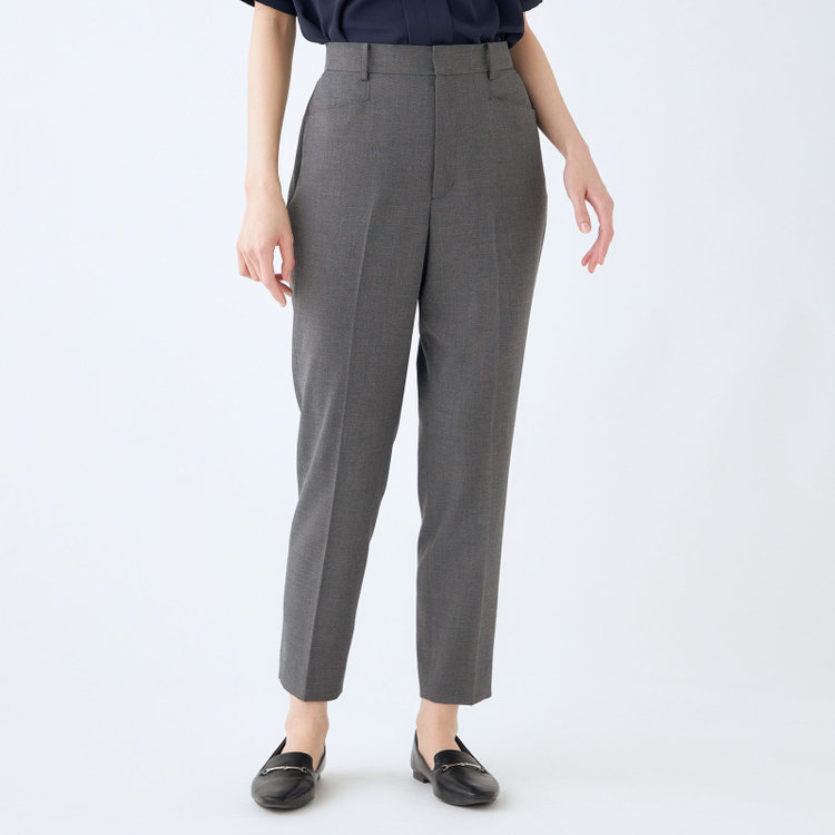 ナチュラル　ビューティー 【NATURAL BEAUTY】【年間】テーパードパンツ/グレー/ウエストストレッチ/※裾上げ済み仕様 グレー濃色