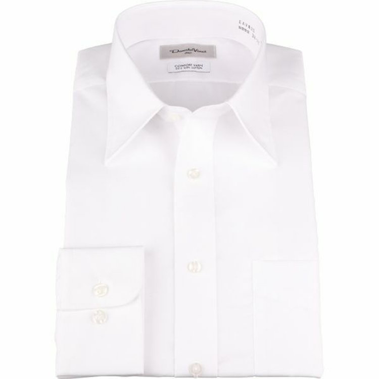 KONAKA　アウトレット 【WEB限定/OUTLET/汚れ・キズ等有】【Donato Vinci Italy】【形態安定】レギュラーカラードレスワイシャツ/ホワイト×ソリッド ホワイト系(白)