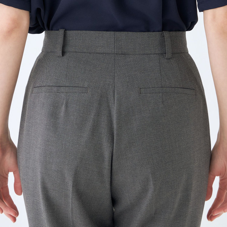 ナチュラル　ビューティー 【NATURAL BEAUTY】【年間】テーパードパンツ/グレー/ウエストストレッチ/※裾上げ済み仕様 グレー濃色