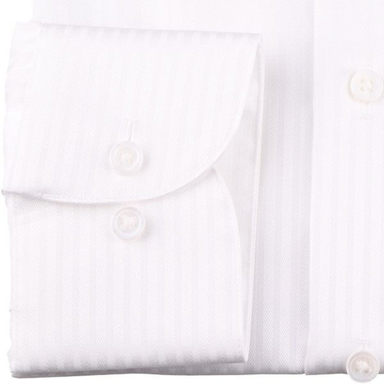 KONAKA　アウトレット 【WEB限定/OUTLET/汚れ・キズ等有】【Donato Vinci Italy Uomo】【綿100％】ワイドカラードレスワイシャツ/ホワイト×ドビーストライプ/SILK PROTEIN ホワイト系(白)