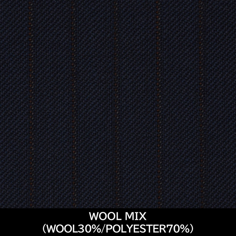 ジョンピアース 【パターンオーダー】【JOHN PEARSE WHITE 4釦1掛ダブル】【秋冬】スーツ/WOOL MIX/ネイビー×ストライプ(WOOL30% POLYESTER70%) ネイビー系(紺)