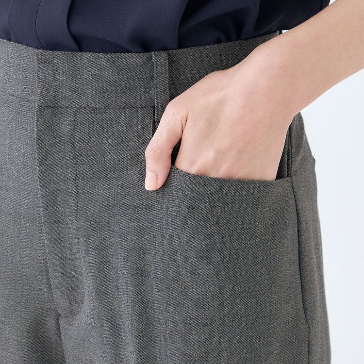 ナチュラル　ビューティー 【NATURAL BEAUTY】【年間】テーパードパンツ/グレー/ウエストストレッチ/※裾上げ済み仕様 グレー濃色