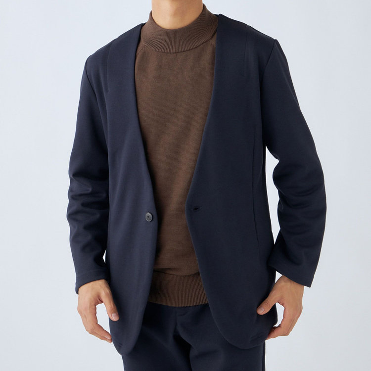 ＵＷＳ ＨＯＭＥ 【ULTRA WORK SUIT/HOME LINE】【秋冬】セットアップ1釦ノーカラージャケット/ネイビー ネイビー系(紺)