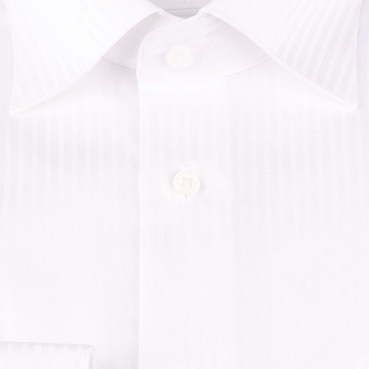 KONAKA　アウトレット 【WEB限定/OUTLET/汚れ・キズ等有】【Donato Vinci Italy Uomo】【綿100％】ワイドカラードレスワイシャツ/ホワイト×ドビーストライプ/SILK PROTEIN ホワイト系(白)