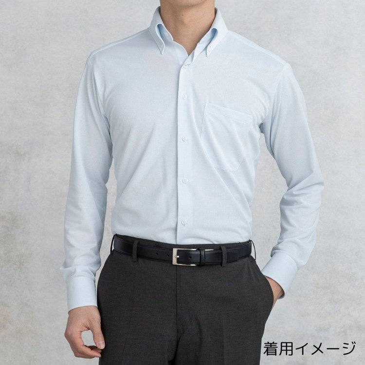 ジョンピアースブラック 【JOHN PEARSE Black】【形態安定】ワイドカラーワイシャツ/ブルードビーストライプ 青淡色