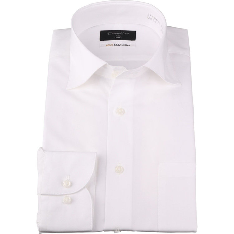 KONAKA　アウトレット 【WEB限定/OUTLET/汚れ・キズ等有】【Donato Vinci Italy Uomo】ワイドカラードレスワイシャツ/ホワイト/Tough釦/GIZA COTTON ホワイト系(白)