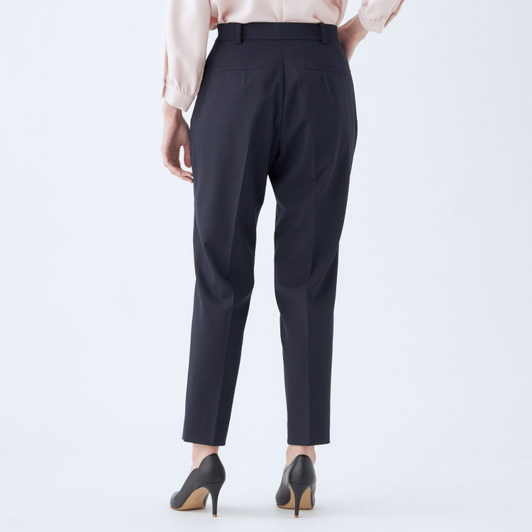 ナチュラル　ビューティー 【NATURAL BEAUTY】【年間】テーパードパンツ/ネイビー/ウエストストレッチ/※裾上げ済み仕様 紺中間