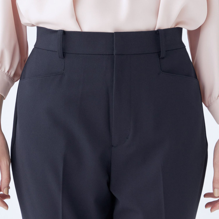 ナチュラル　ビューティー 【NATURAL BEAUTY】【年間】テーパードパンツ/ネイビー/ウエストストレッチ/※裾上げ済み仕様 紺中間