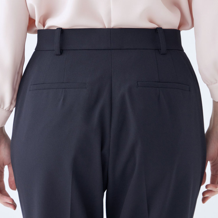 ナチュラル　ビューティー 【NATURAL BEAUTY】【年間】テーパードパンツ/ネイビー/ウエストストレッチ/※裾上げ済み仕様 紺中間