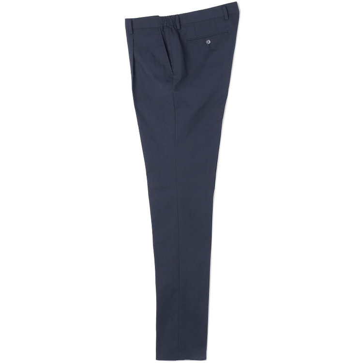 スタンリーブラッカ 【stanley blacker new york】【春夏】1タックストレッチパンツ/ネイビー/ウエストシャーリング仕様/※裾上げ必要 紺濃色