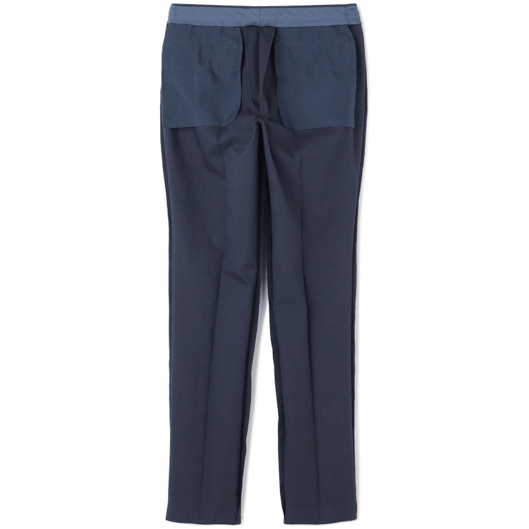 スタンリーブラッカ 【stanley blacker new york】【春夏】1タックストレッチパンツ/ネイビー/ウエストシャーリング仕様/※裾上げ必要 紺濃色
