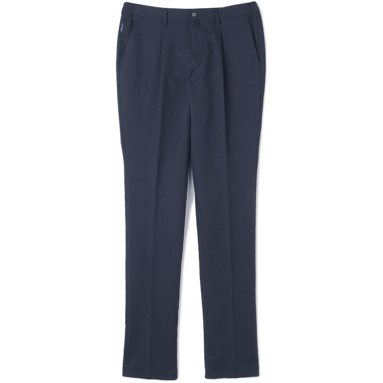 スタンリーブラッカ 【stanley blacker new york】【春夏】1タックストレッチパンツ/ネイビー/ウエストシャーリング仕様/※裾上げ必要 紺濃色