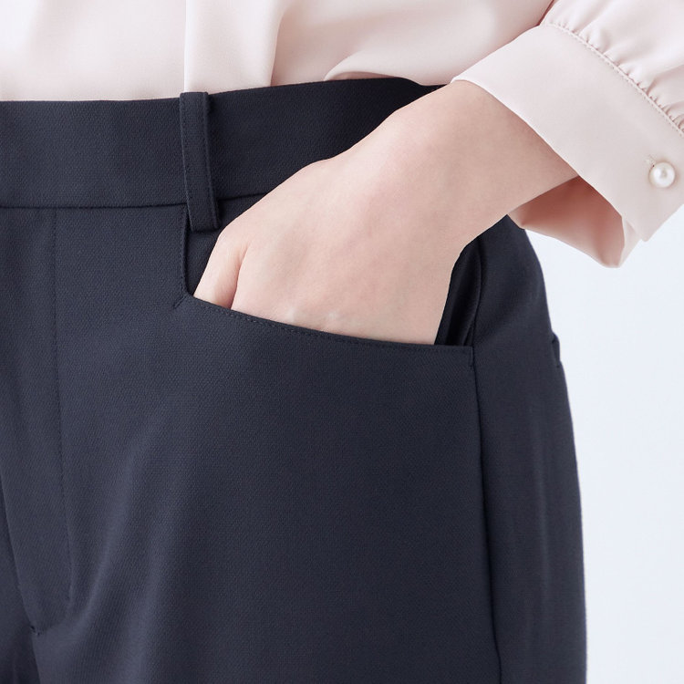 ナチュラル　ビューティー 【NATURAL BEAUTY】【年間】テーパードパンツ/ネイビー/ウエストストレッチ/※裾上げ済み仕様 紺中間