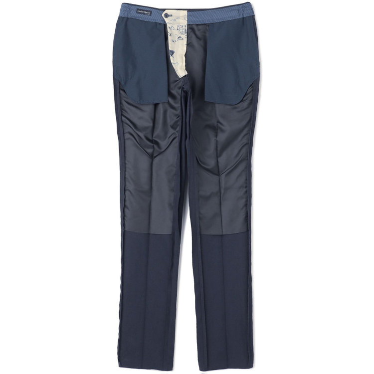 スタンリーブラッカ 【stanley blacker new york】【春夏】1タックストレッチパンツ/ネイビー/ウエストシャーリング仕様/※裾上げ必要 紺濃色