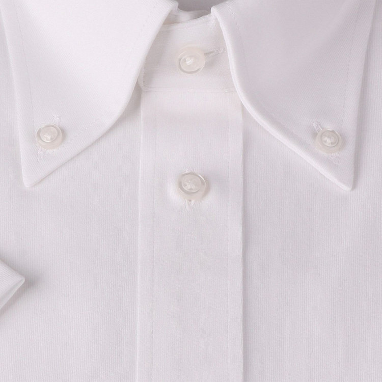 ＪＰコンフォート ネイビー 【半袖】【JOHN PEARSE comfort navy】【ノーアイロン】ボタンダウンドレスワイシャツ/ホワイト/ニット素材/SHIRT-T ホワイト系(白)