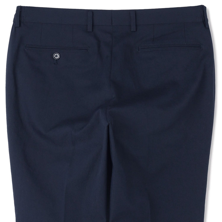 スタンリーブラッカ 【stanley blacker new york】【春夏】1タックストレッチパンツ/ネイビー/ウエストシャーリング仕様/※裾上げ必要 紺濃色