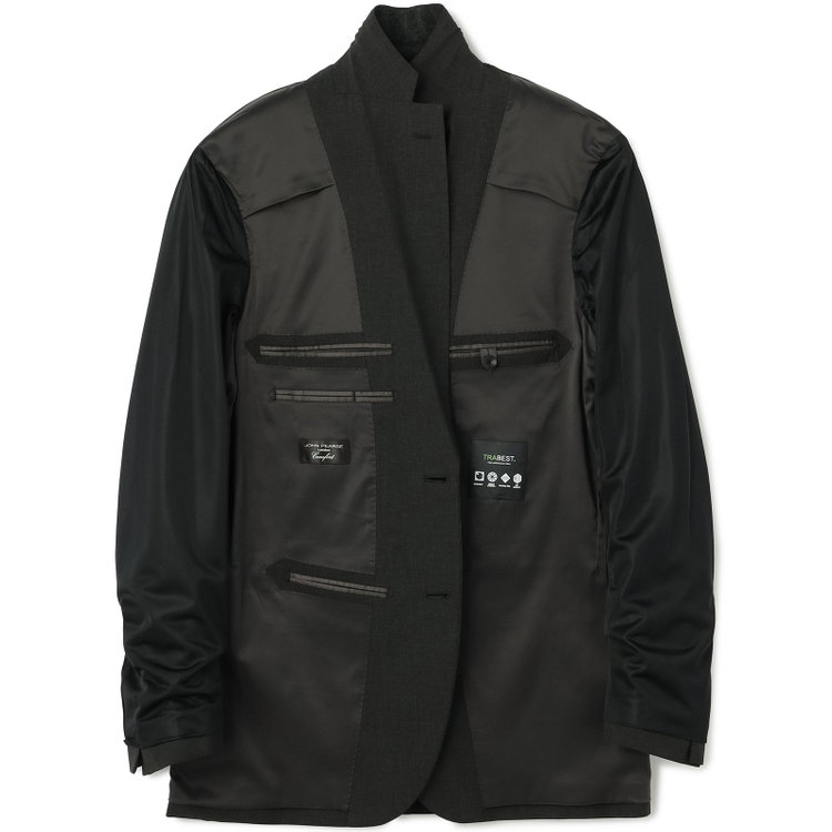 ＪＰ コンフォート 【JOHN PEARSE comfort】【春夏】2釦シングルスーツ ショートタック/カーキ×チェック/ULTRA MOVE/TRABEST/ウエストムーブ仕様/ウォッシャブル/ストレッチ/※裾上げ必要 黄淡色