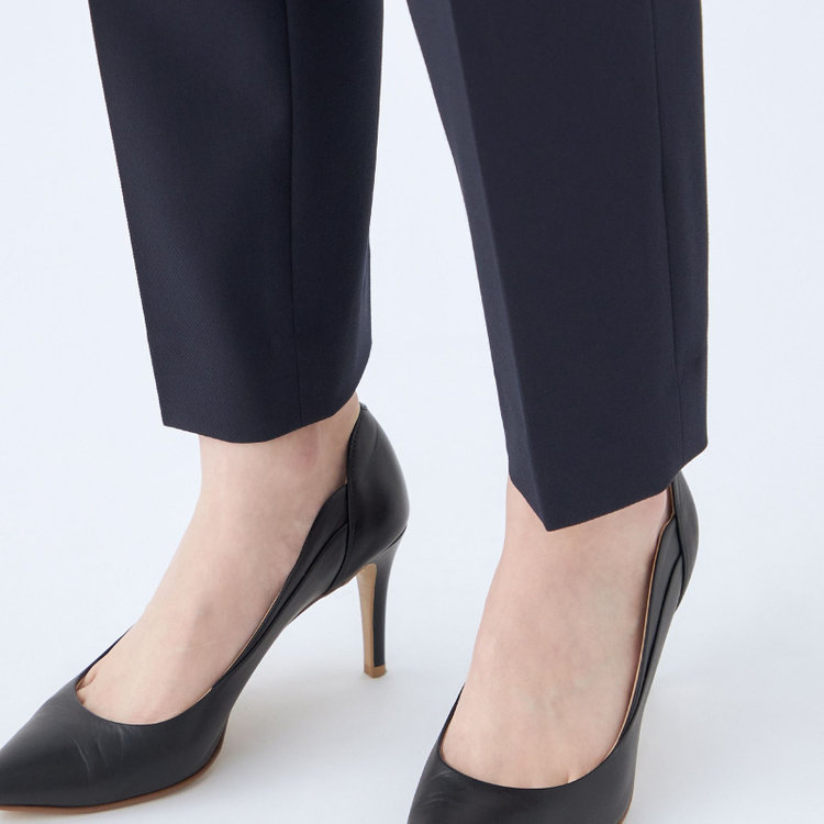 ナチュラル　ビューティー 【NATURAL BEAUTY】【年間】テーパードパンツ/ネイビー/ウエストストレッチ/※裾上げ済み仕様 紺中間