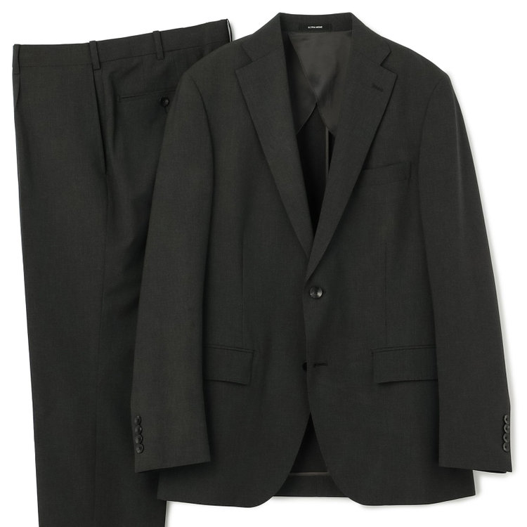 ＪＰ コンフォート 【JOHN PEARSE comfort】【春夏】2釦シングルスーツ ショートタック/カーキ×チェック/ULTRA MOVE/TRABEST/ウエストムーブ仕様/ウォッシャブル/ストレッチ/※裾上げ必要 黄淡色