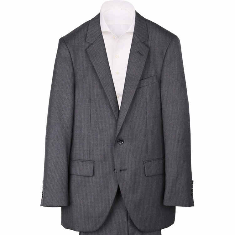 ＵＮＰＲＥＳＳＵＲＥ 【Unpressure】【秋冬】2釦シングルスーツ 0タック/グレー×ストライプ グレー系(灰)