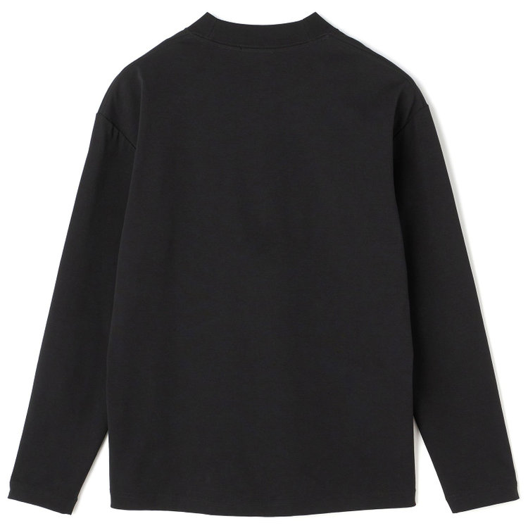 ジョンピアース 【JOHN PEARSE comfort navy】モックネックロングTシャツ/ブラック/「吸汗速乾」「接触冷感」「UV加工」 黒