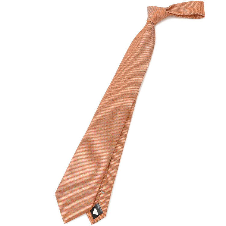 カンサイマンブルー 【イージーパーソナルカラータイ】【KANSAIMAN collection】シルクネクタイ＆ポケットチーフ付き/8.0㎝/春 オレンジ その他