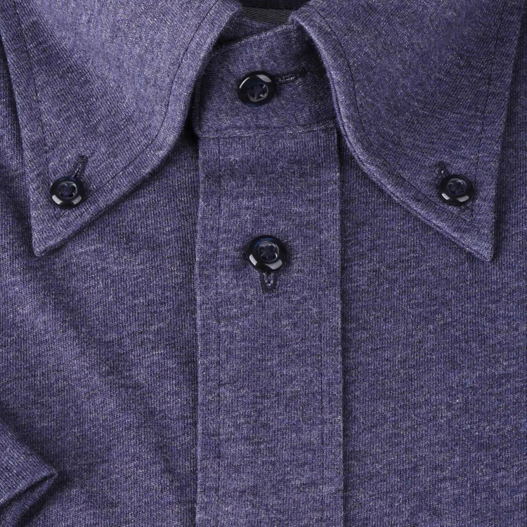 ＪＰコンフォート ネイビー 【半袖】【JOHN PEARSE comfort navy】【ノーアイロン】ボタンダウンドレスワイシャツ/ネイビー/ニット素材/SHIRT-T ネイビー系(紺)