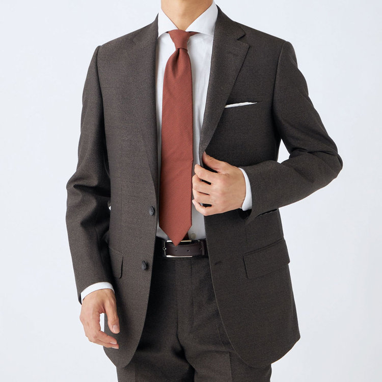 ドナートヴィンチウォモ 【Donato Vinci Italy UOMO】【秋冬】2釦シングルスーツ 0タック/ブラウン/NEW ZEALAND WOOL/REAL BROWN/SustainaBee Wool/※裾上げ必要 茶中間