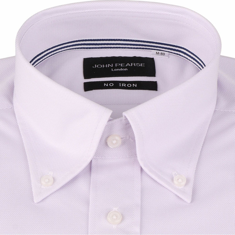 KONAKA　アウトレット 【WEB限定/OUTLET/汚れ・キズ等有】【JOHN PEARSE Black】【ノーアイロン】ボタンダウンドレスワイシャツ/パープル/釦付糸：ネイビー/ULTRA MOVE/ニット素材 パープル系(紫)