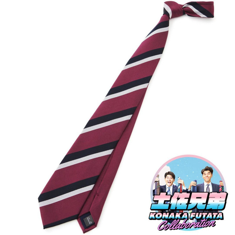 ソノタ（KONAKA用） 土佐兄弟コラボネクタイ＜社会人応援＞【兄】シルクブレンドストライプネクタイ/ワイン/「ショウシンカクテイ」 その他