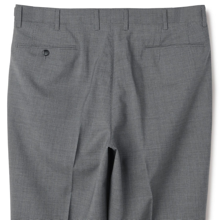 ソノタ（KONAKA用） 【L.O.X】【大きいサイズ】【春夏】ウールブレンド 1タックパンツスラックス/グレー＆ブラック×ハウンドトゥース/ウエストアジャスター仕様/※裾上げ必要 グレー中間