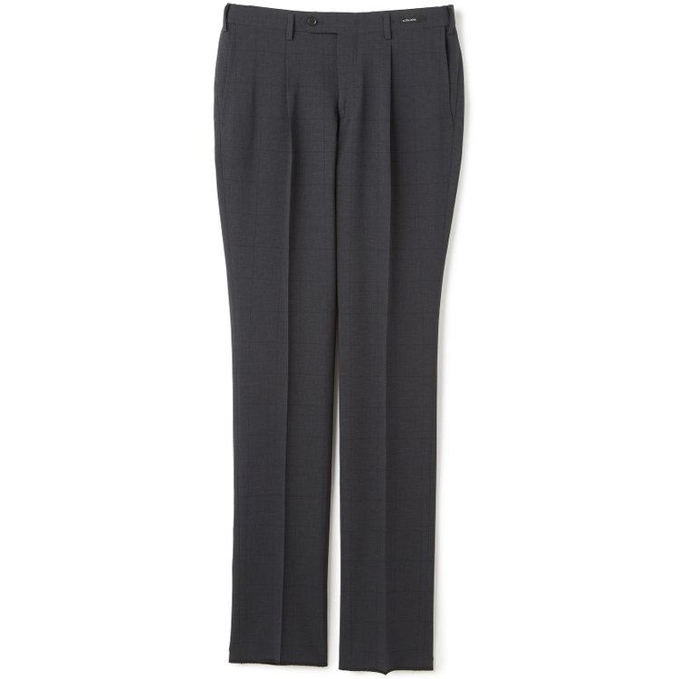 ジョンピアース 【発送在庫あり】【ファブリーズ認定！抗菌消臭加工】【JOHN PEARSE White】【春夏】1タックパンツ/ネイビー×グレンチェック/ULTRA MOVE/ウエストムーブ仕様/※裾上げ必要 紺濃色