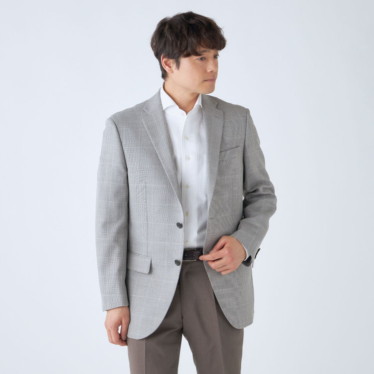 ドナートヴィンチ 【Donato Vinci Italy】【春夏】ウールリネンブレンド2釦シングルジャケット/グレー/NEW ZEALAND WOOL MIX グレー淡色
