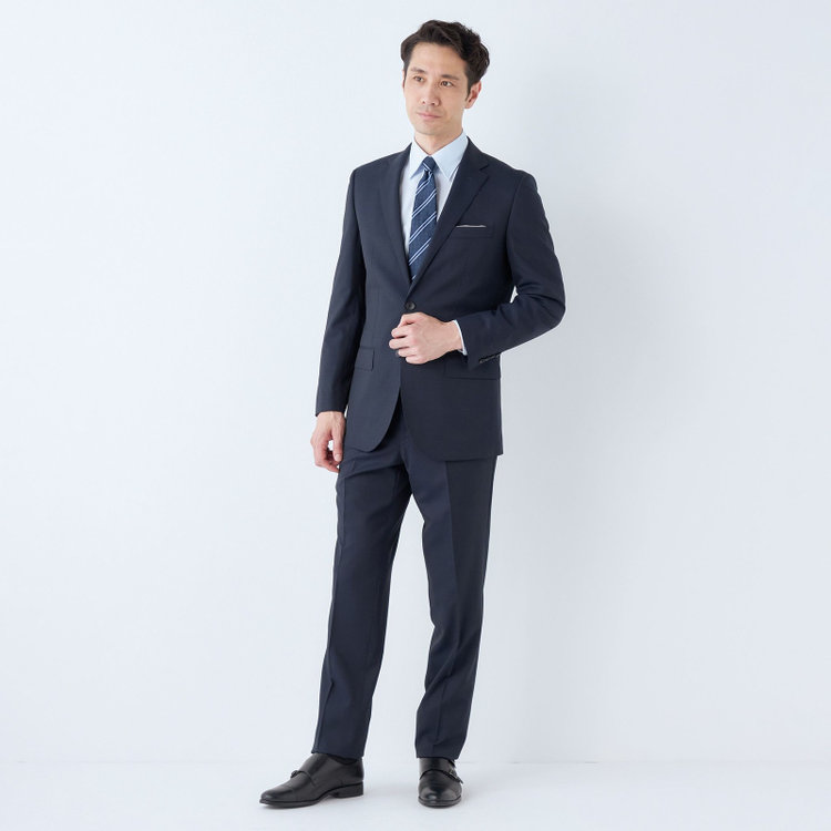 ドナートヴィンチウォモ 【THE 神 SUIT】【Donato Vinci Italy UOMO】【春夏】2釦シングルスーツ 0タック/ネイビー/NEW ZEALAND WOOL SUPER170'S/※裾上げ必要 紺中間
