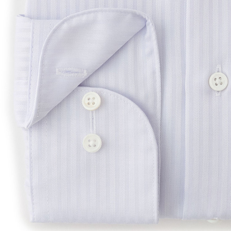 ドナートヴィンチウォモ 【Donato Vinci Italy Uomo】【STYLISH】【形態安定】【綿100％】ワイドカラードレスワイシャツ/グレー×ドビーストライプ/SILK PROTEIN グレー淡色