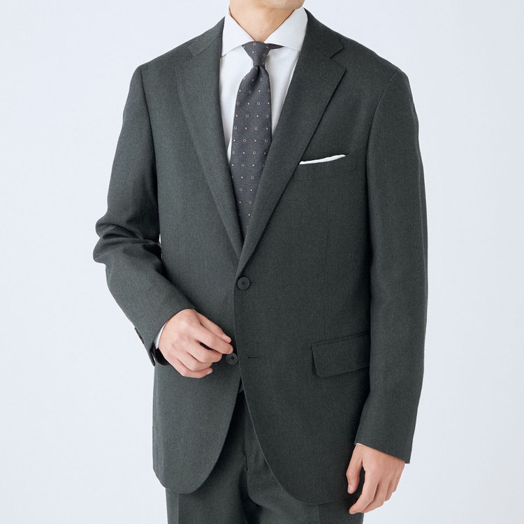 ＪＰ コンフォート 【THE 神 SUIT】【JOHN PEARSE comfort】【秋冬】2釦シングルスーツ ショートタック/グリーン/ウエストムーブ/REDA ACTIVE/NEW ZEALAND MERINO/SHOWER CLEAN/※裾上げ必要 緑中間
