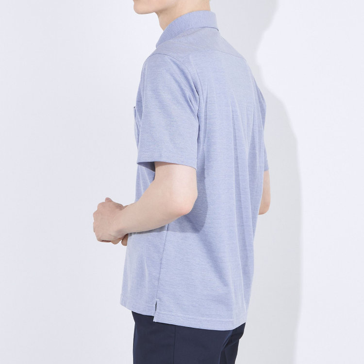 ＪＰコンフォート ネイビー 【半袖】【JOHN PEARSE comfort navy】【ノーアイロン】ボタンダウンビズポロシャツ プルオーバータイプ/サックス/ULTRA MOVE/ニット素材 紺淡色