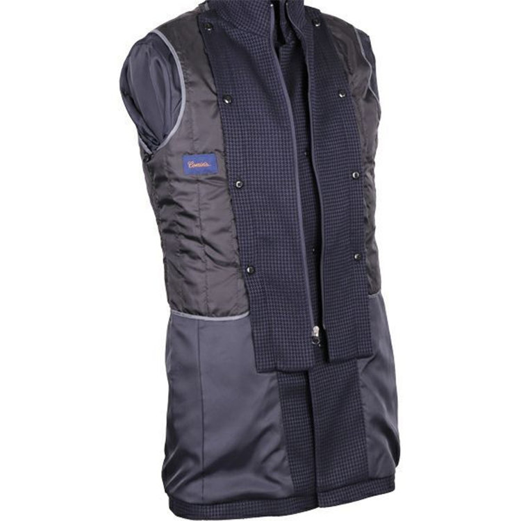 ソノタ（KONAKA用） 【Comin's】スタンドカラーレイヤードコート/ネイビー×ワッフル ネイビー系(紺)