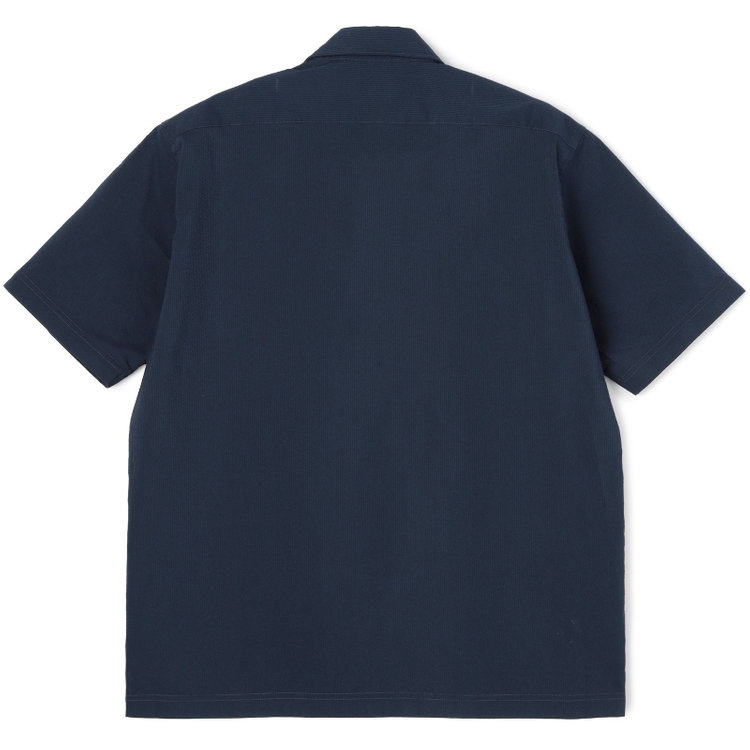 ＪＰコンフォート ネイビー 【半袖】【JOHN PEARSE comfort navy】ホリゾンタルワイドビズポロシャツ プルオーバータイプ/ネイビー×シアサッカー 紺濃色